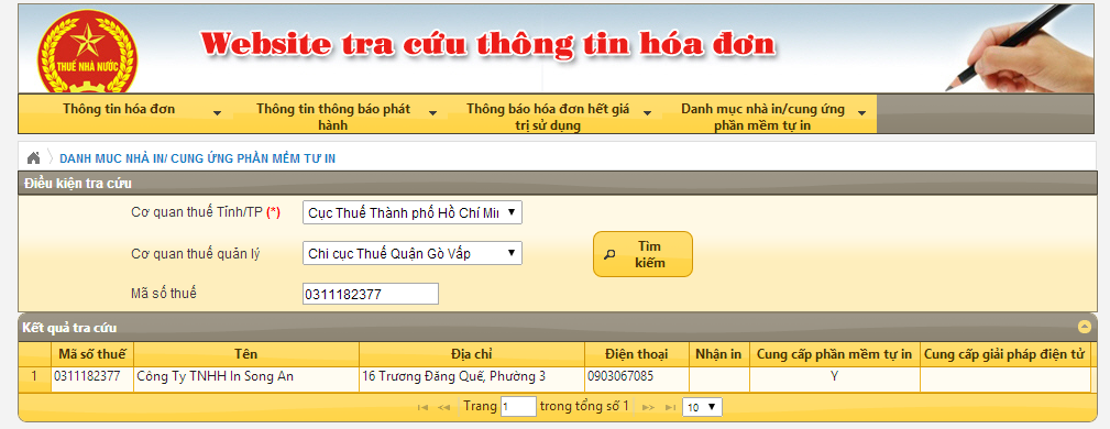 In hoá đơn GTGT In hoá đơn GTGT