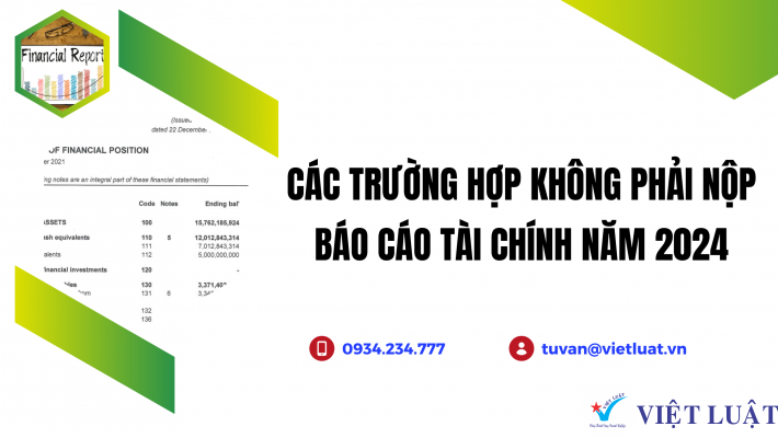 Những trường hợp không cần nộp báo cáo tài chính 2024