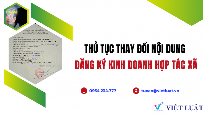 Thay đổi nội dung đăng ký kinh doanh của Hợp tác xã