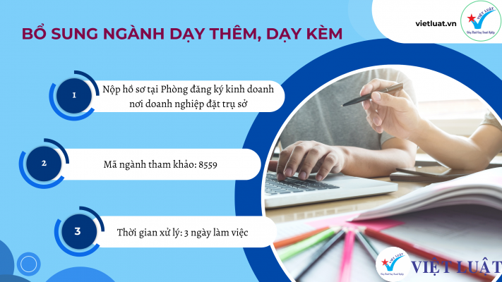 Thủ tục bổ sung ngành dạy thêm dạy kèm